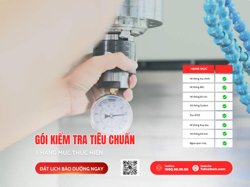 Gói kiểm tra tiêu chuẩn với 8 hạng mục thực hiện dành cho máy CNC